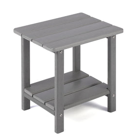 Apolimi Adirondack outdoor side table with two tiers, ideal for lamps and drinks.