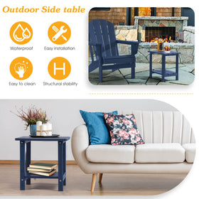 Apolimi Adirondack side table dimensions 16.5 by 12.6 inches for patio use.
