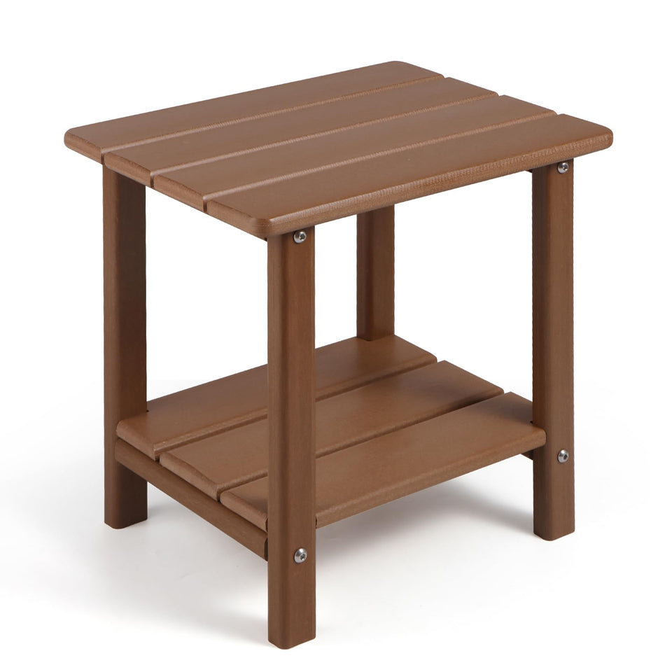 Apolimi Adirondack side table top view with two-tier storage keeps essentials within reach.