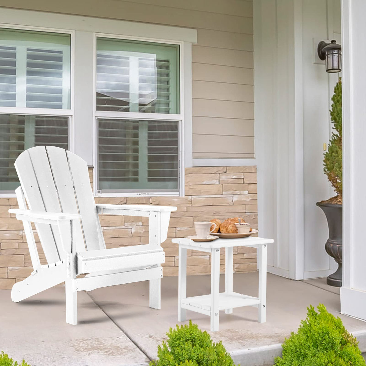 Apolimi Adirondack side table two-tier design for extra storage beside the chair
