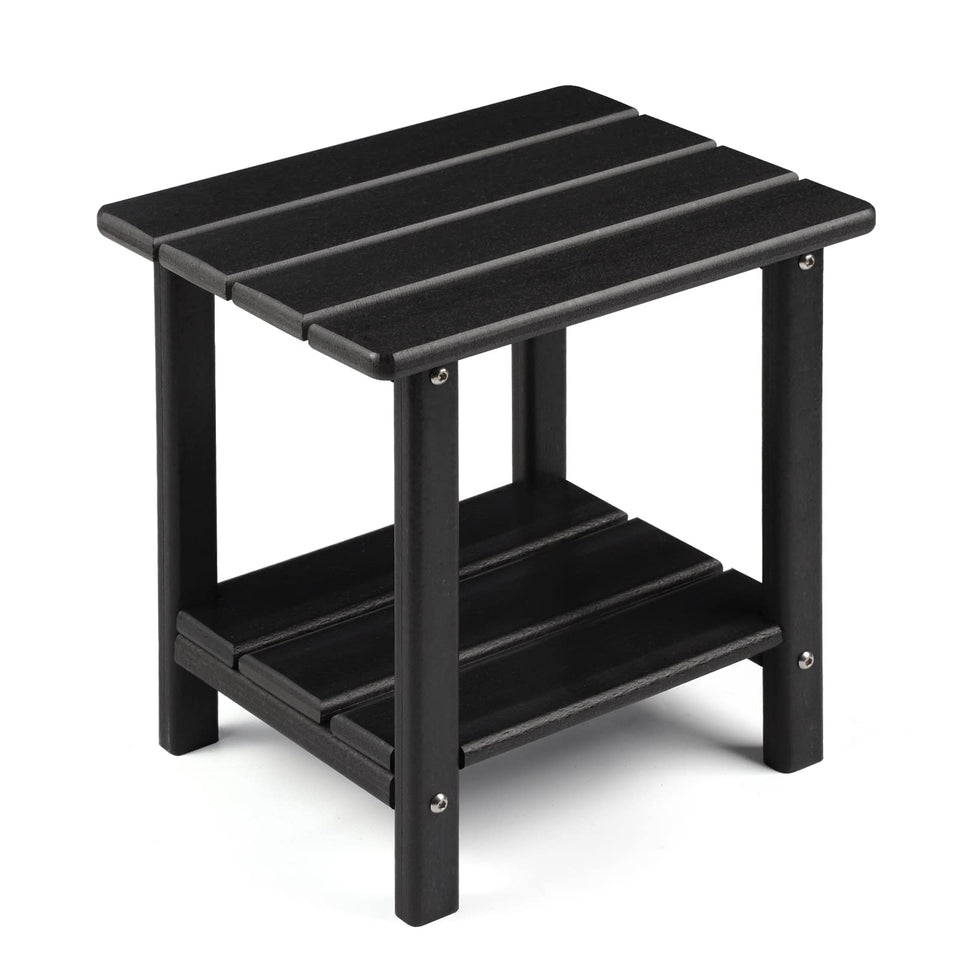 Apolimi Adirondack side table two-tier design offers extra surface space.