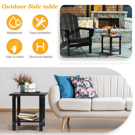 Apolimi side table wood-like finish mimics real wood without rot.
