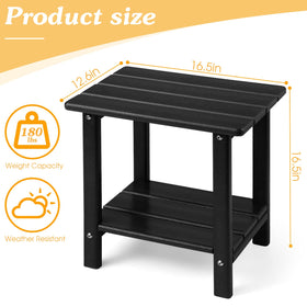 Apolimi outdoor side table with weather-resistant finish resists fading and cracking.