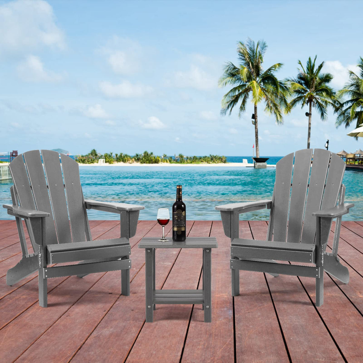 Apolimi two-tier storage side table for organized outdoor spaces.