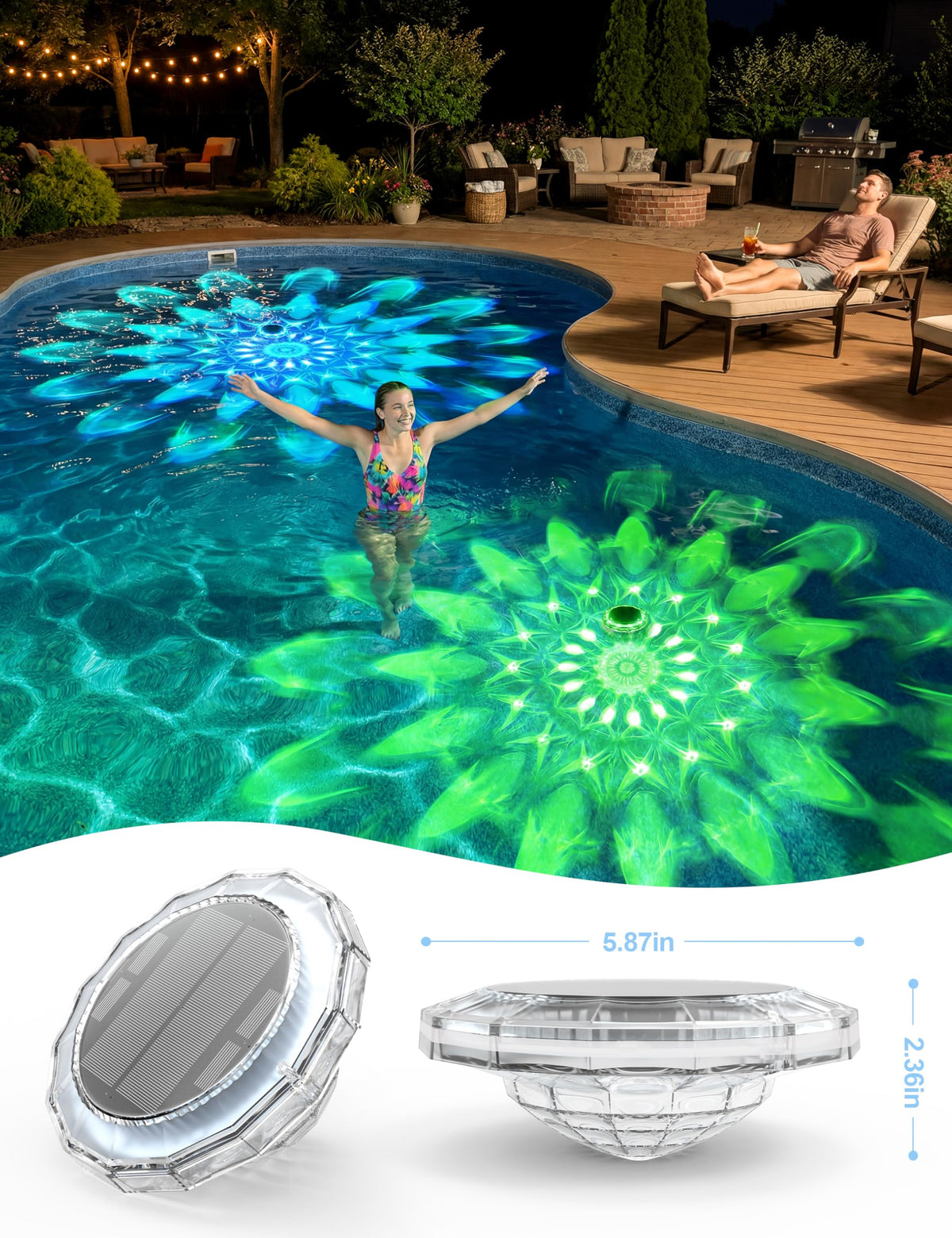 APONUO lighting enhances pool parties with vibrant color and atmosphere