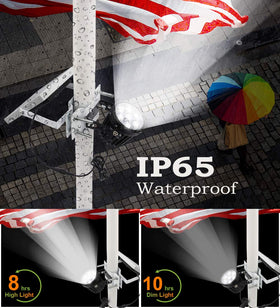 APONUO Solar Flag Light at low brightness preserving power for extended glow