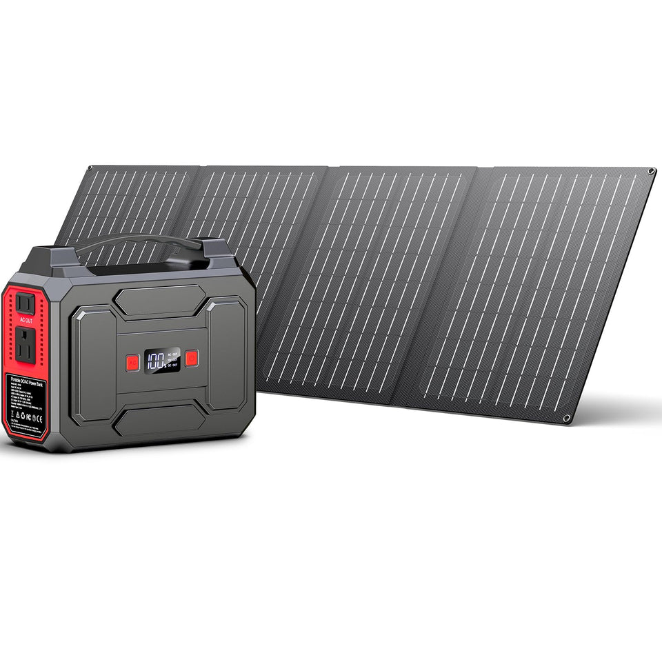 Apowking 146Wh solar generator back view showing portable design for home and outdoors