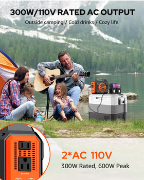 Apowking compact-design portable power station offers easy transport for camping and travel.