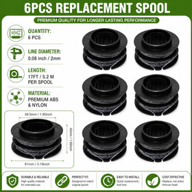 SB00L00 spool mounted on trimmer head ready for reuse