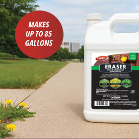 Application scene shows easy pouring and targeted weed treatment with Eraser.
