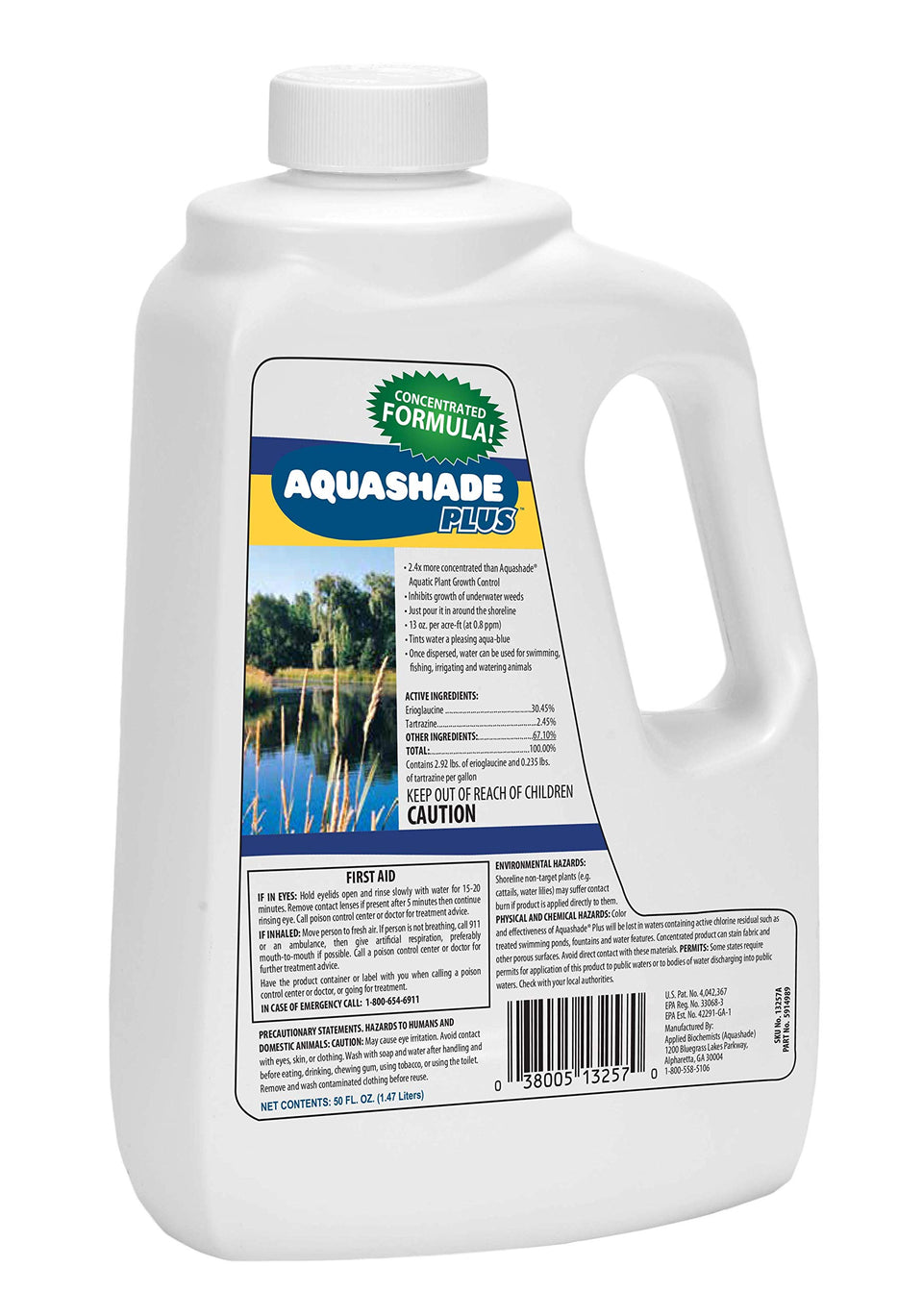 APPLIED BIOCHEMISTS Aquashade Plus bottle pour for easy dosing and algae control