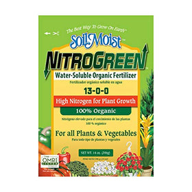 Aprceo SoilMoist NitroGreen bottle for organic feeding supporting lush foliage.