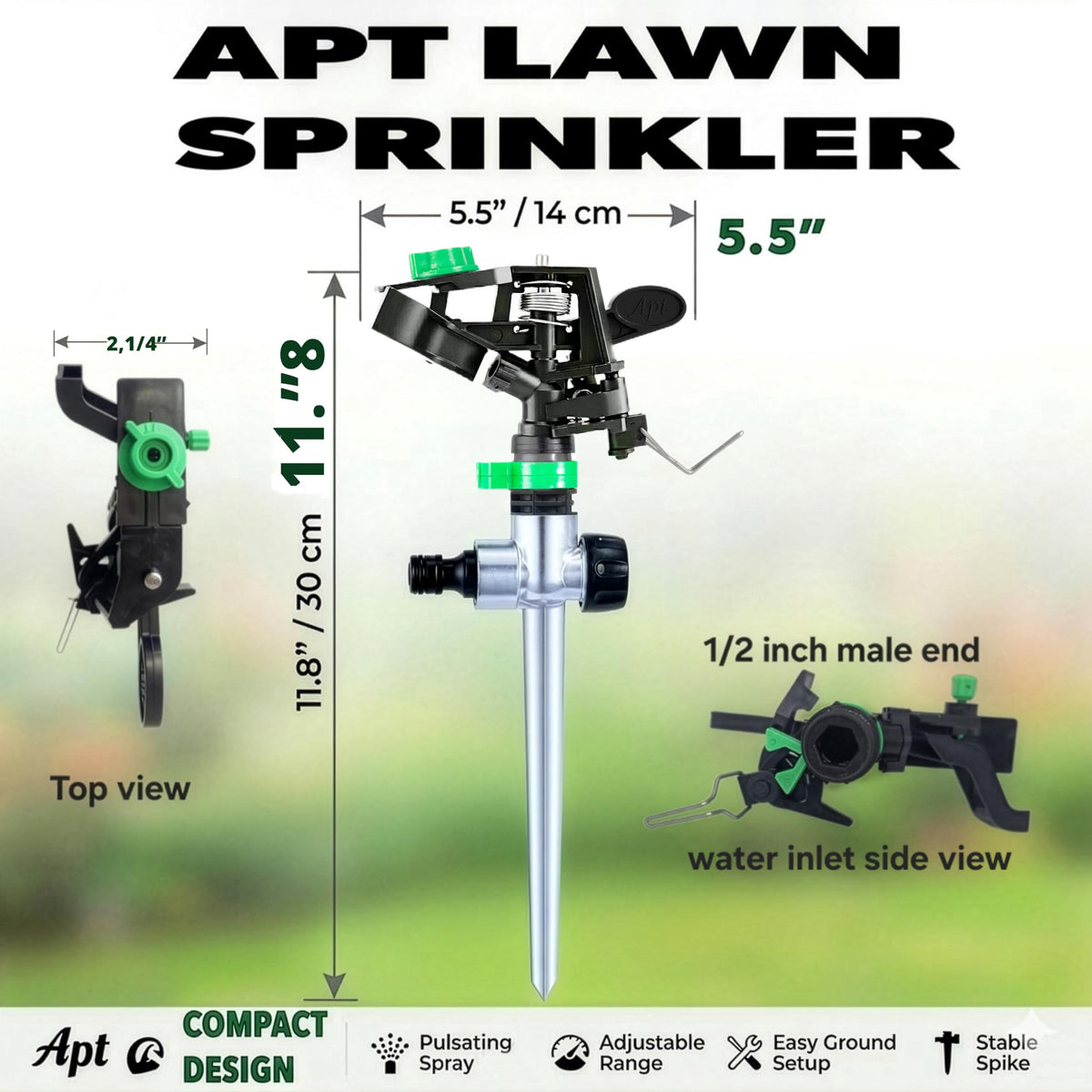 APT sprinkler with water-saving technology for efficient irrigation.