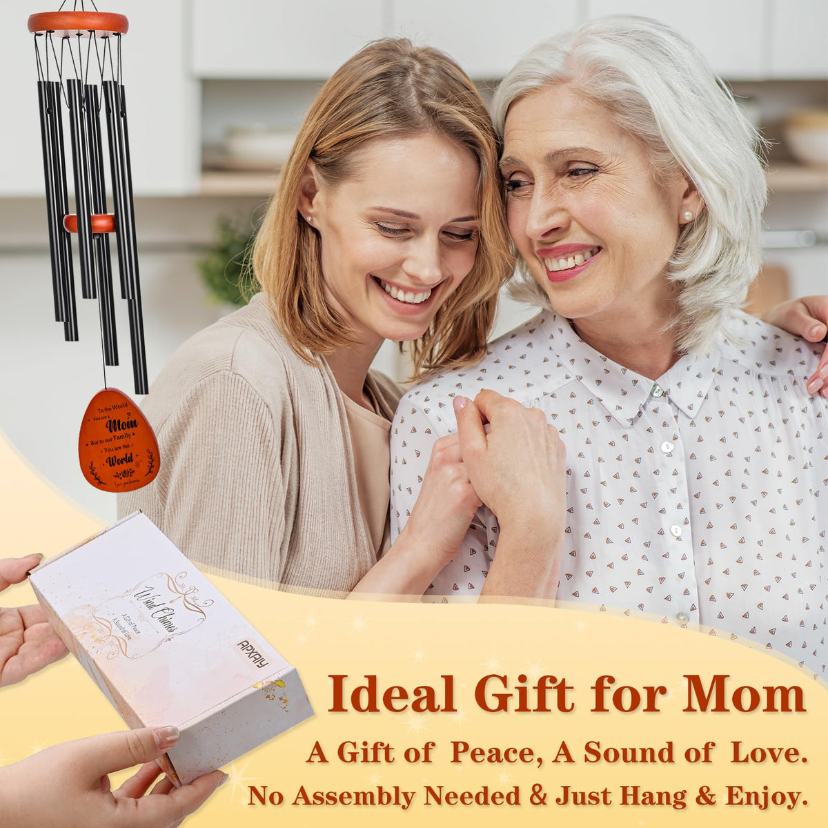 APXAIY wind chime with butterfly motif for a heartfelt outdoor accent.