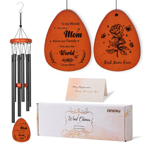 APXAIY 26-inch wind chime with rose motif for calming garden ambiance.