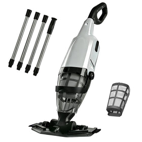 Apyns cordless pool vacuum ready to tackle leaves with wide brush head for quick pickup