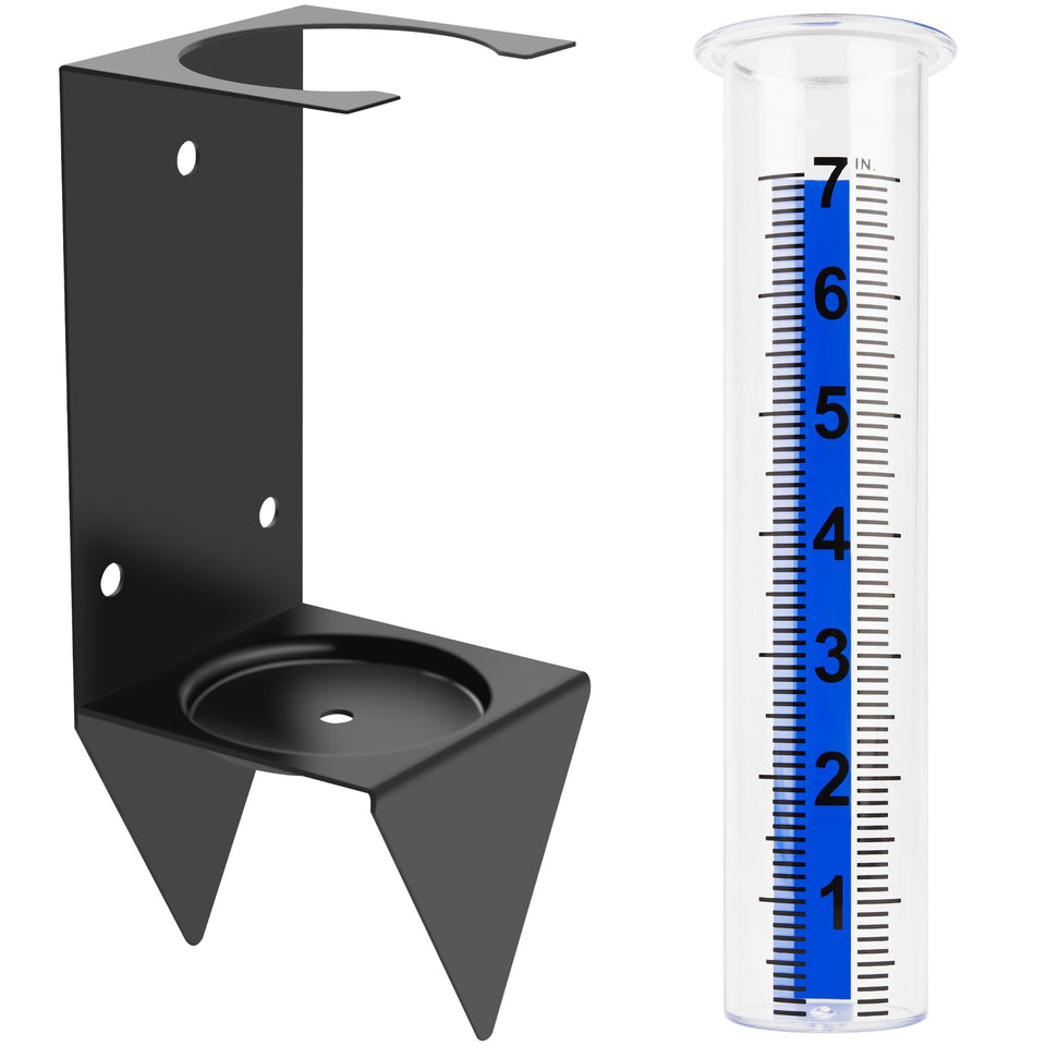AQKILO 7 in rain gauge with removable tube for precise rainfall tracking near beds and planters