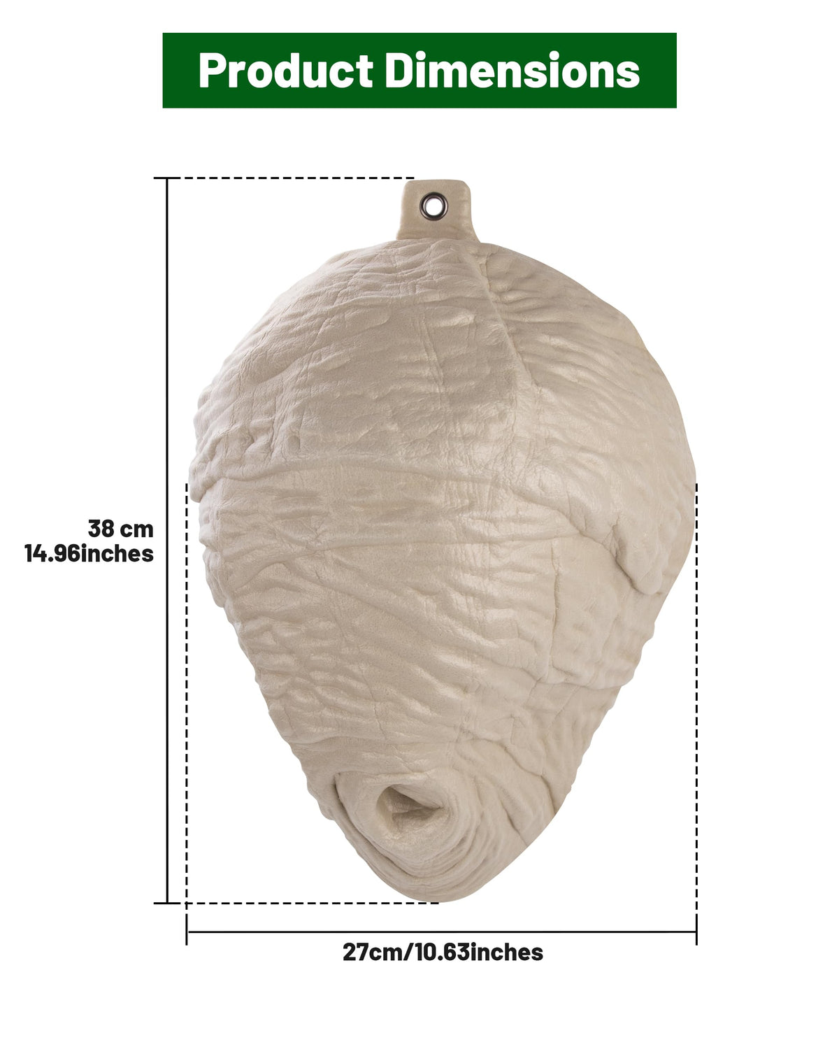 AQKILO Wasp Nest Decoy dimensions 10.63 by 14.96 inches