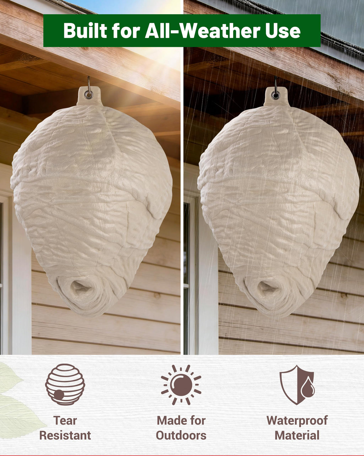 AQKILO Wasp Nest Decoy ideal for porch, patio, and garden decor