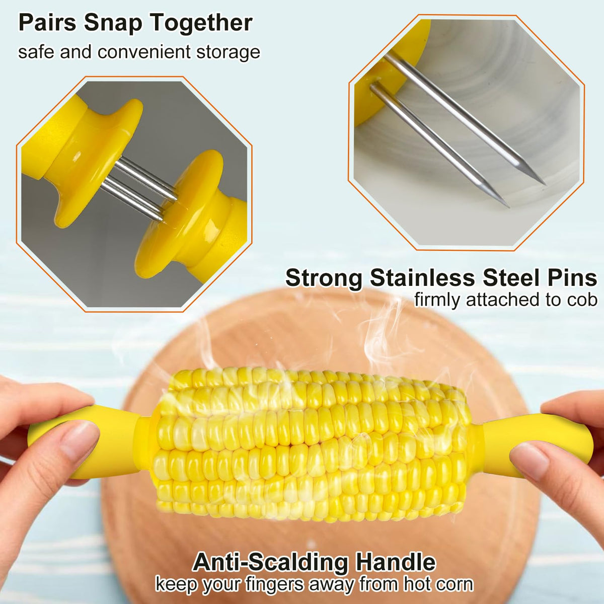 Aqringo interlocking design hides sharp pins when not in use.