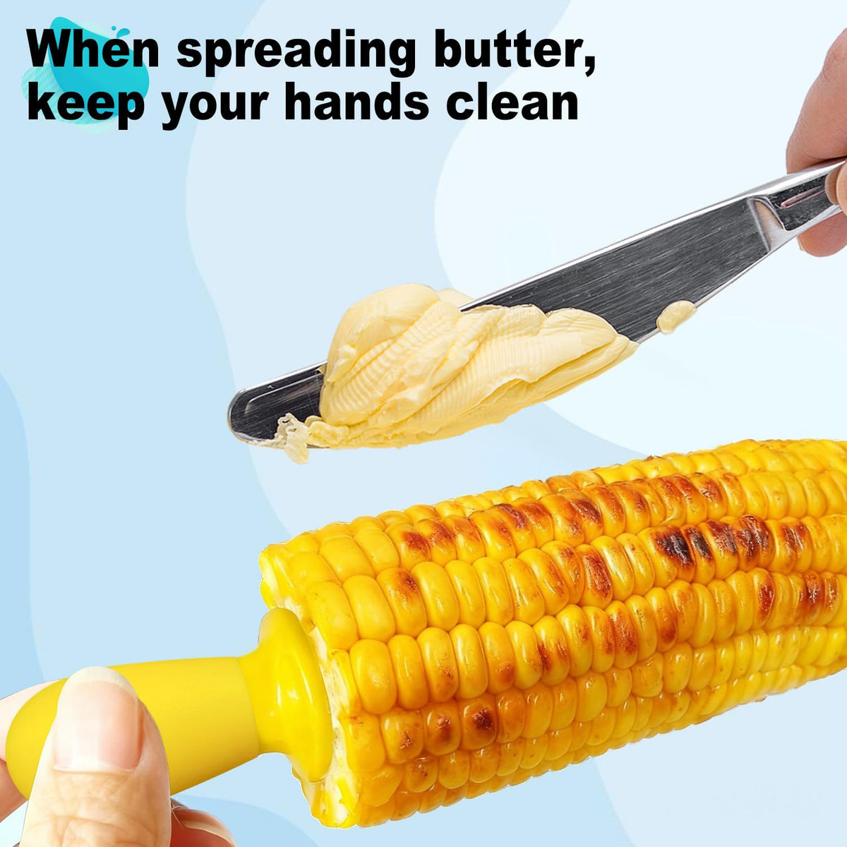 Aqringo easy-to-clean, durable corn holders ideal for outdoor meals.