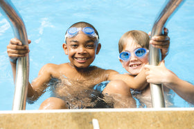 Close-up of Aqua Clear Pool Shock label with usage directions.