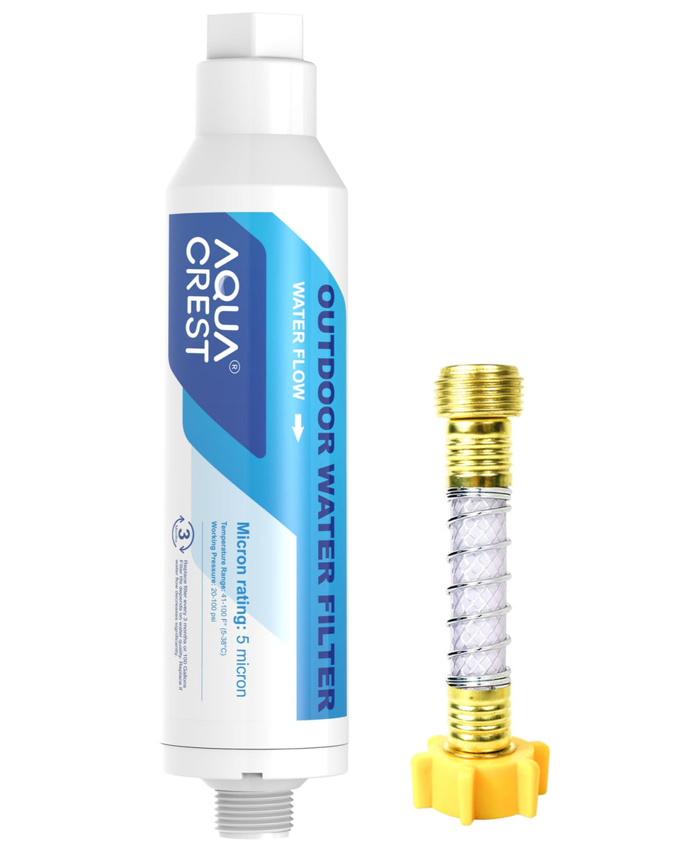 Aqua Crest inline filter for car wash protects paint with cleaner water.