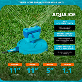 Aqua Joe AJ-OSPR20 shows adjustable spray patterns for versatile coverage.