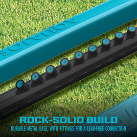 Built-in clean-out tool on Aqua Joe sprinkler for easy nozzle maintenance.