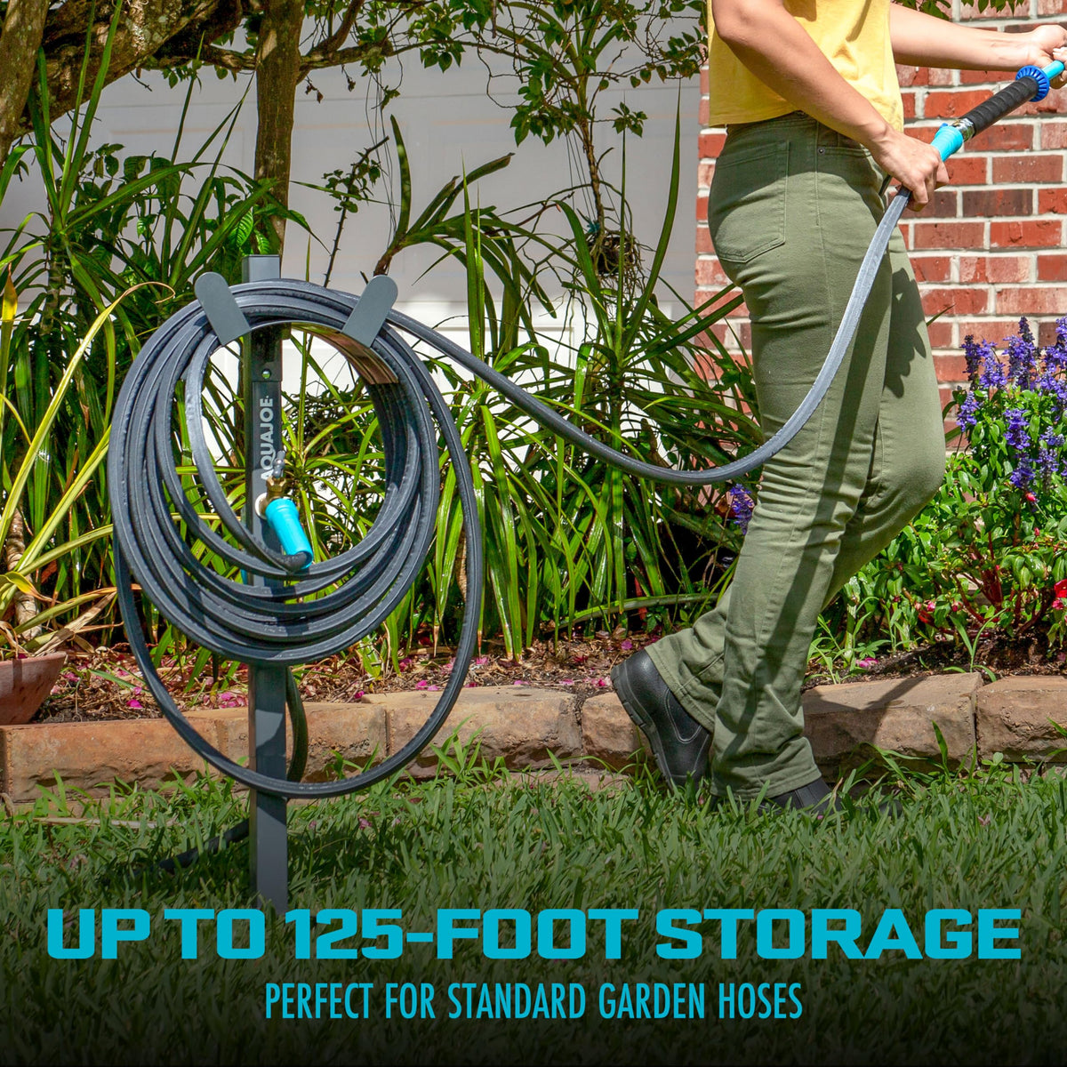 Aqua Joe 3-ft FiberJacket connection hose enables leak-proof link.