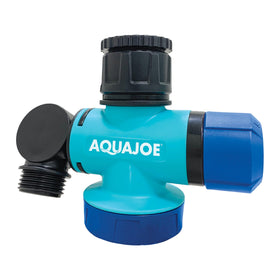 Aqua Joe SJI-MFGA1 360-degree rotating tap connector for tangle-free watering.