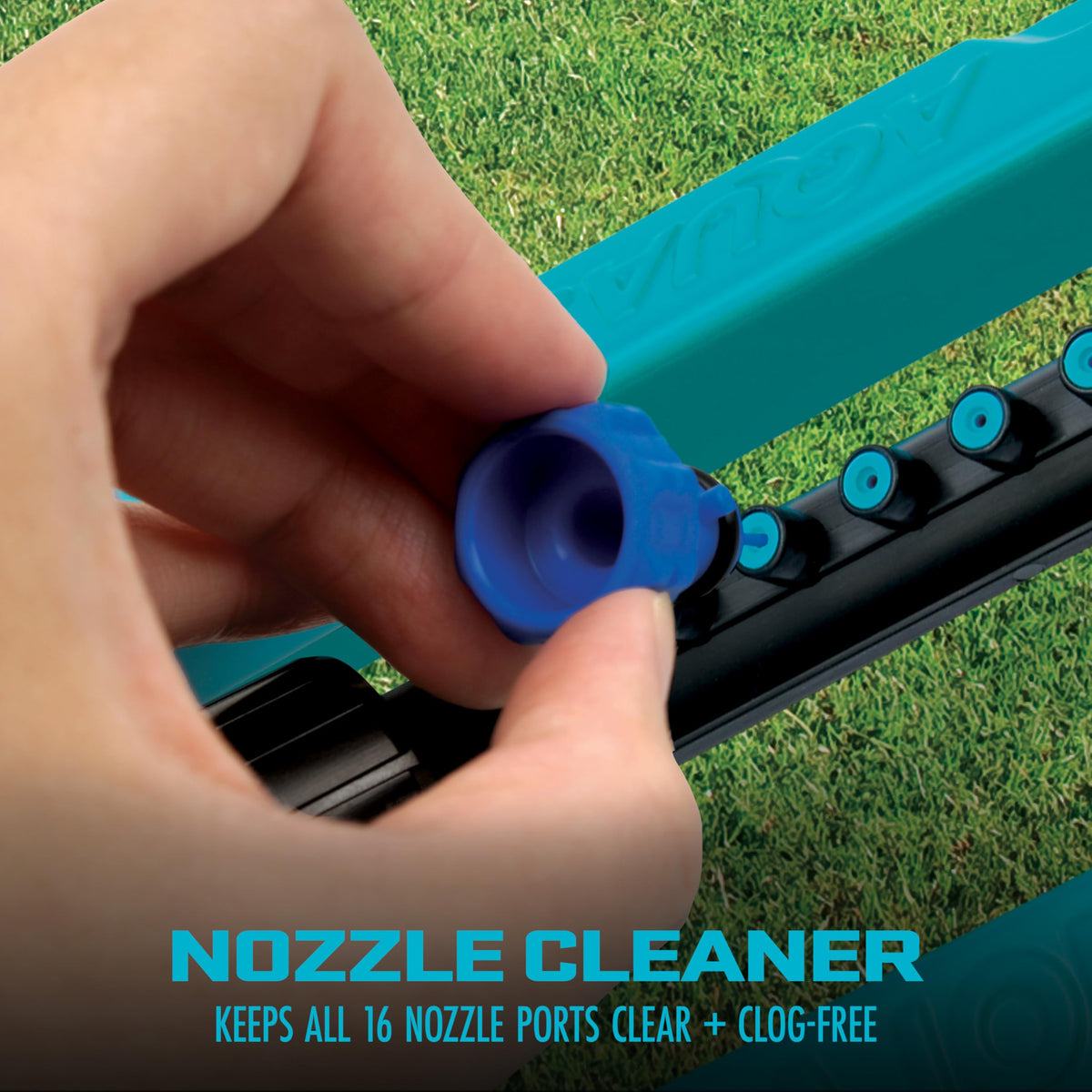 Aqua Joe sprinkler delivering a wide-range spray for diverse yard layouts.
