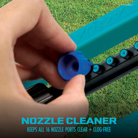 Aqua Joe sprinkler delivering a wide-range spray for diverse yard layouts.
