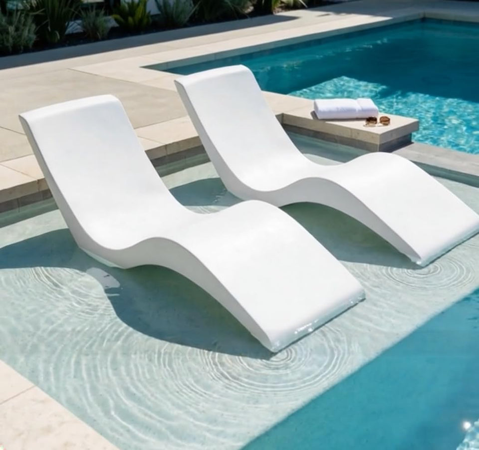 Aqua Outdoors ledge lounger front view for effortless shallow-water lounging.