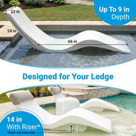Aqua Outdoors water-weighted lounger in action with fill and drain holes visible.