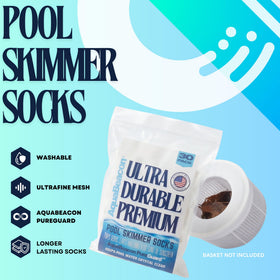 Aquabeacon ultrafine mesh skimmer sock close-up captures fine particles.