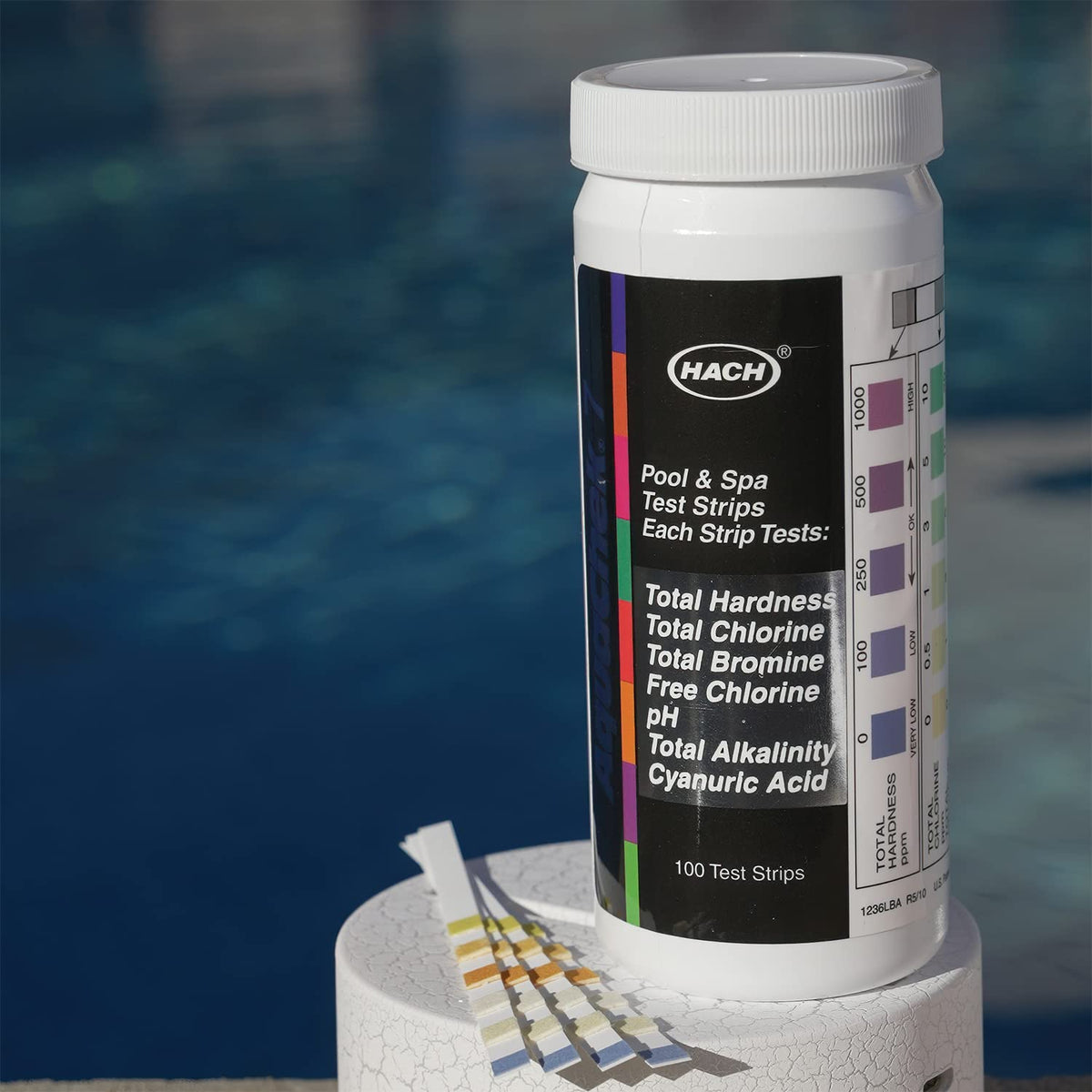 AquaChek 7-Way strips using dip method for mess-free testing at home.