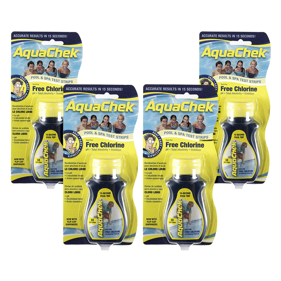 AquaChek free chlorine test strip for pools provides quick, accurate readings.