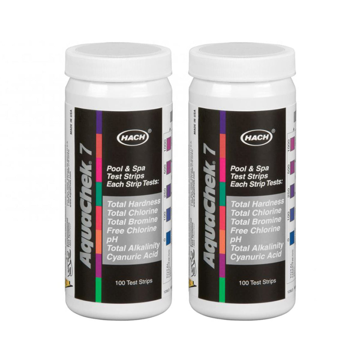 AquaChek Pro Silver test strips bottle for quick pool chemical readings.