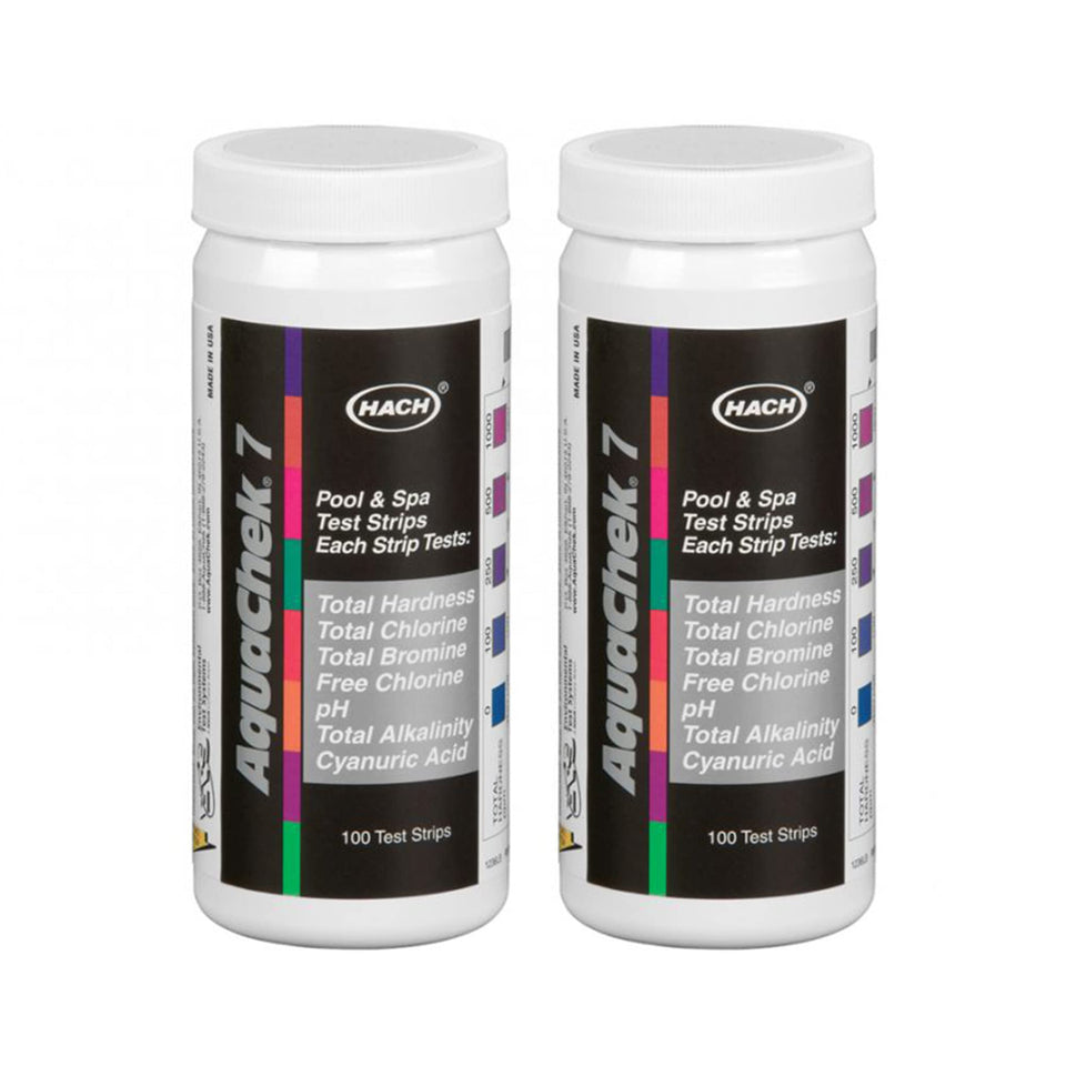 AquaChek Pro Silver test strips bottle for quick pool chemical readings.