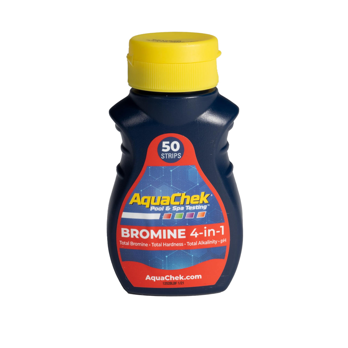 AquaChek Red 4-Way spa test strip bottle for accurate, quick water testing.