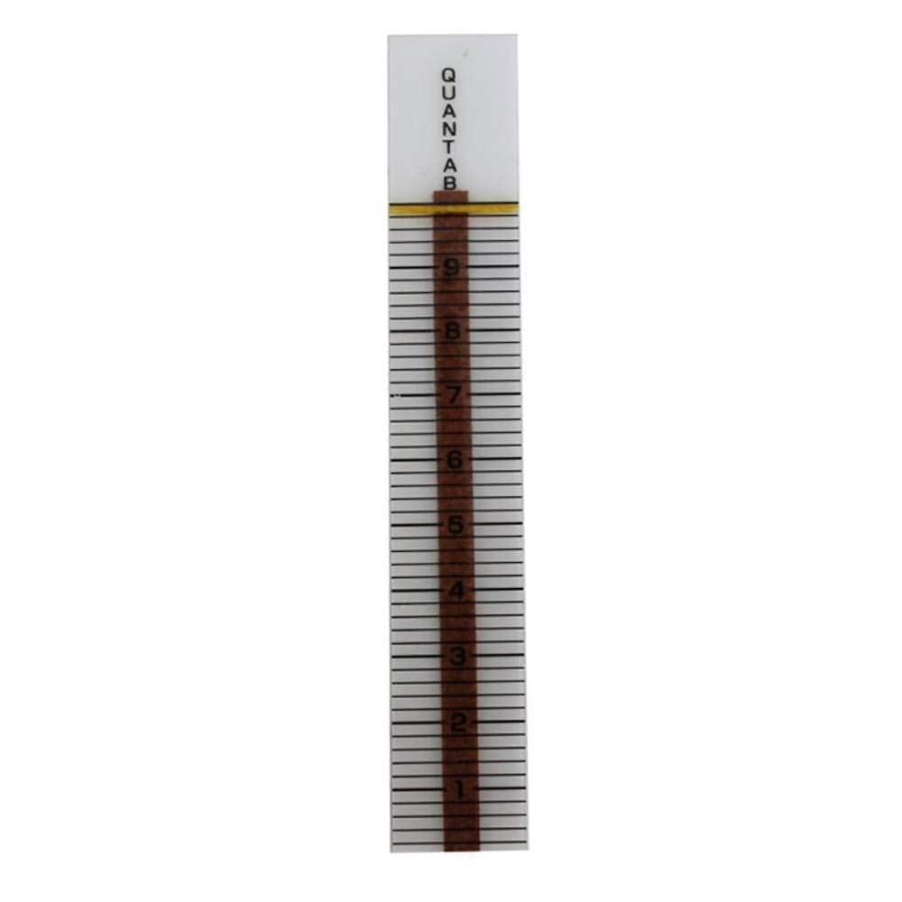 AquaChek color reference card beside strips showing quick results.