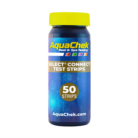 AquaChek Select 7-in-1 test strips bottle for quick pool checks.