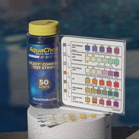 AquaChek Select Connect app interface guiding a tailored pool treatment plan.