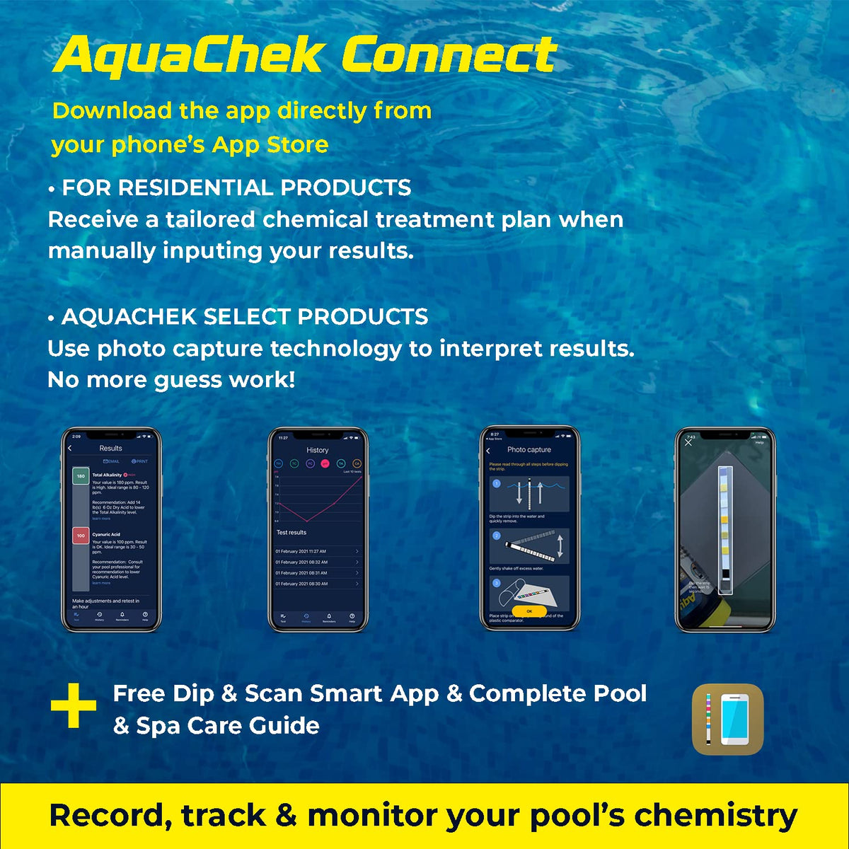 AquaChek testing strip pack ready for regular pool testing.