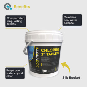 MAV AquaDoc chlorine tablets slow dissolving action shown in water context