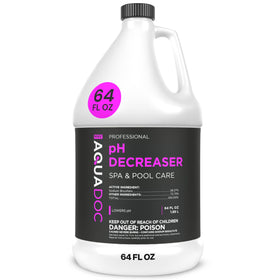 AquaDoc hot tub pH decreaser bottle for easy, accurate dosing.