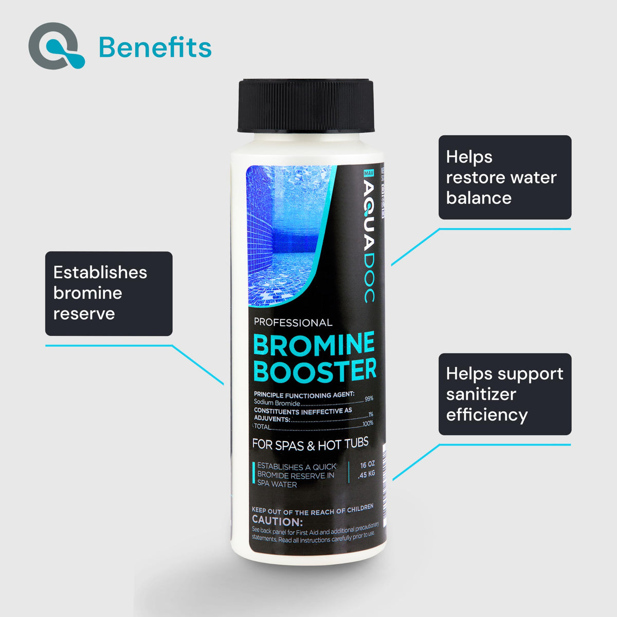 AquaDoc slow-dissolving tablets provide steady sanitation for long spa cycles.