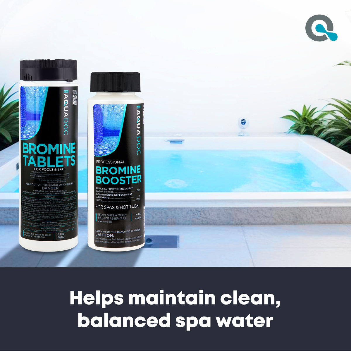 AquaDoc spa tablets 1.5 lb slowly dissolve to maintain clear water between sessions.