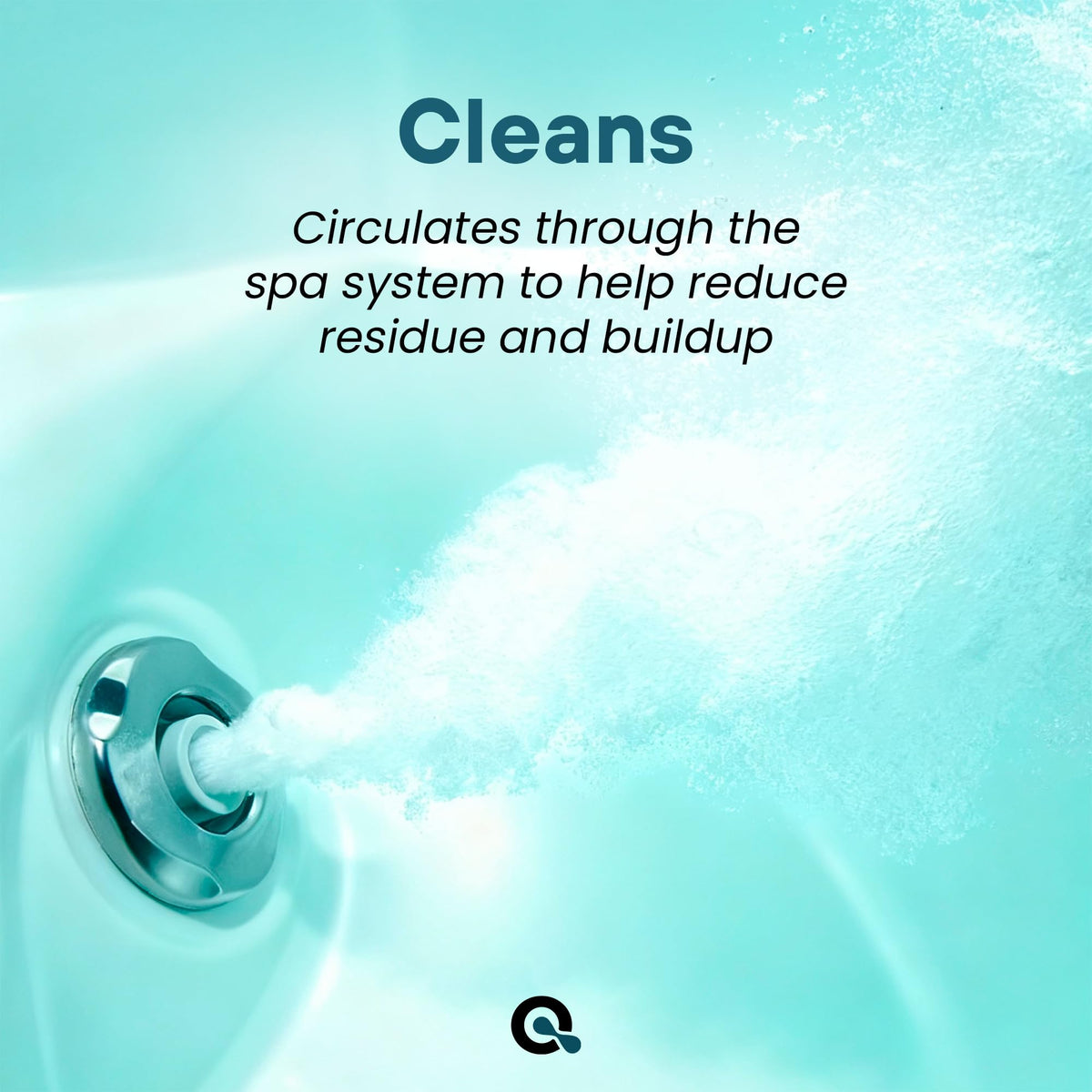 AquaDoc spa water clear look demonstrates brighter, inviting water between cleanings